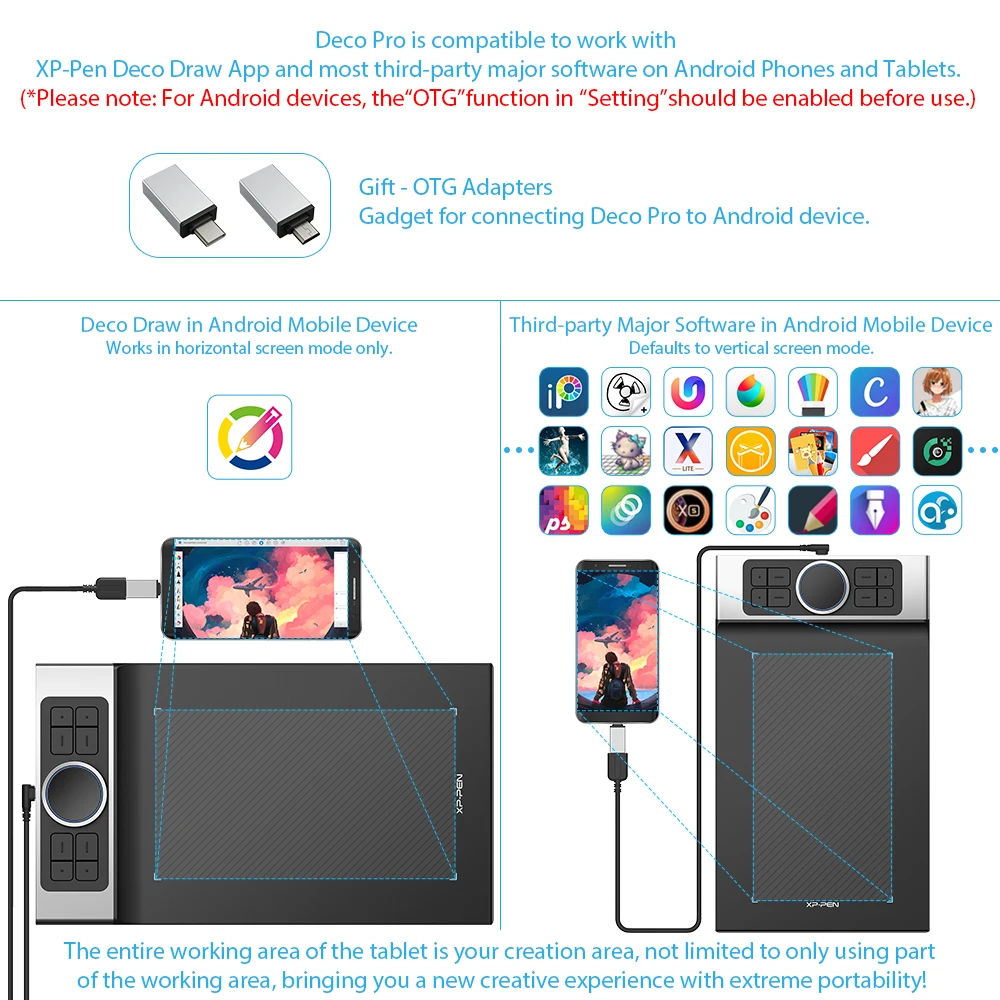 XP-PEN Deco Pro Small Art Education Drawing Painting Graphic Tablet