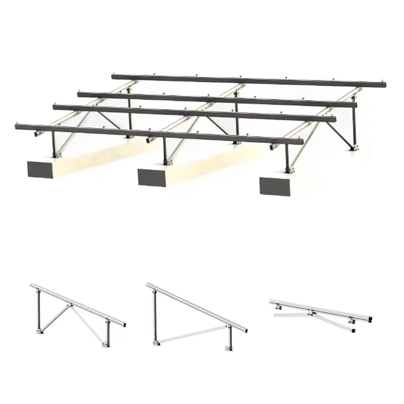 Solar Ballast Racking Flat Roof Solar System East To West Solar Panel Mounting Bracket Flat Roof