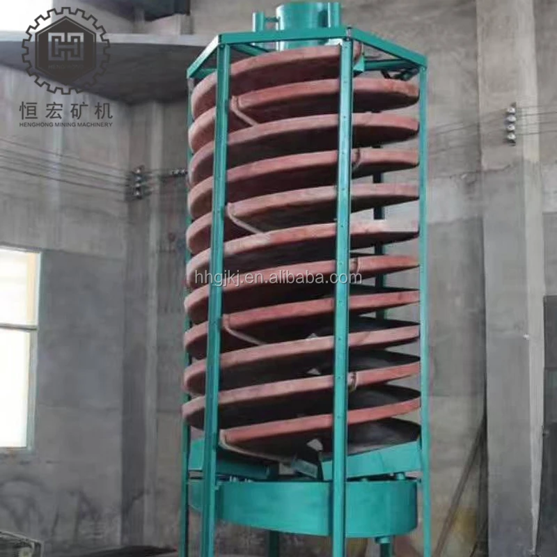 High Efficiency Gold Recovery Concentrator Gravity Spiral Chute Separator for Heavy Mineral Chromite Ore Rutile Fluorite  Zinc