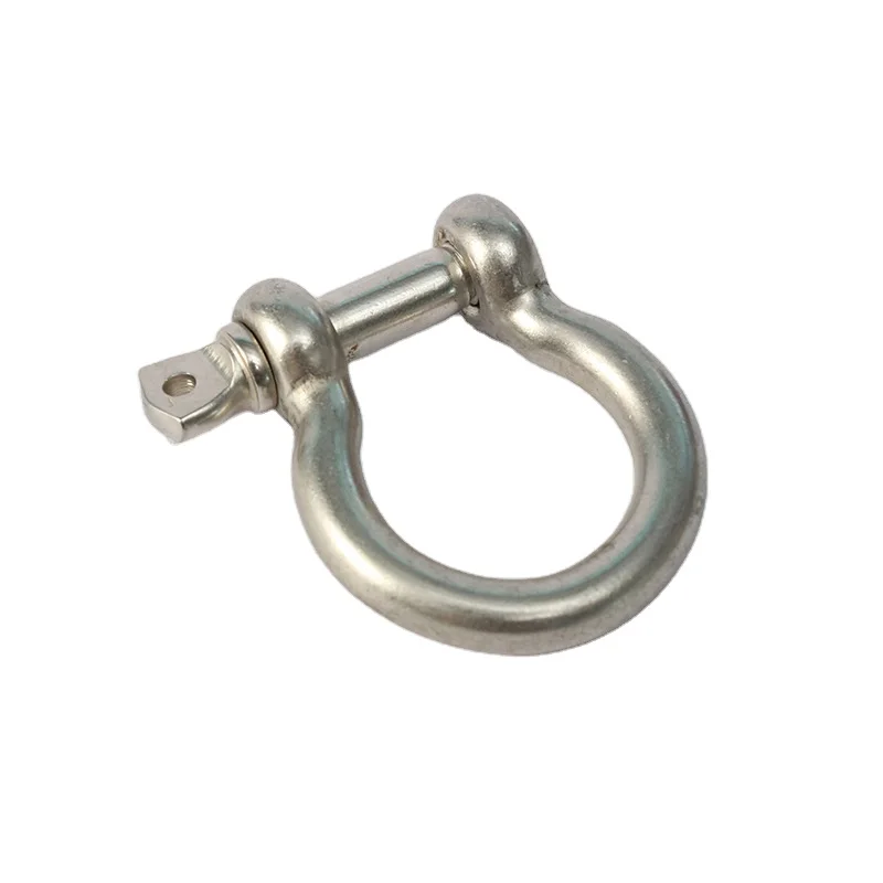 High Quality Stainless Steel 304/316 D Shaped Carabiners Shiny U Horseshoe Lock Buckle with Carbon Steel Pin