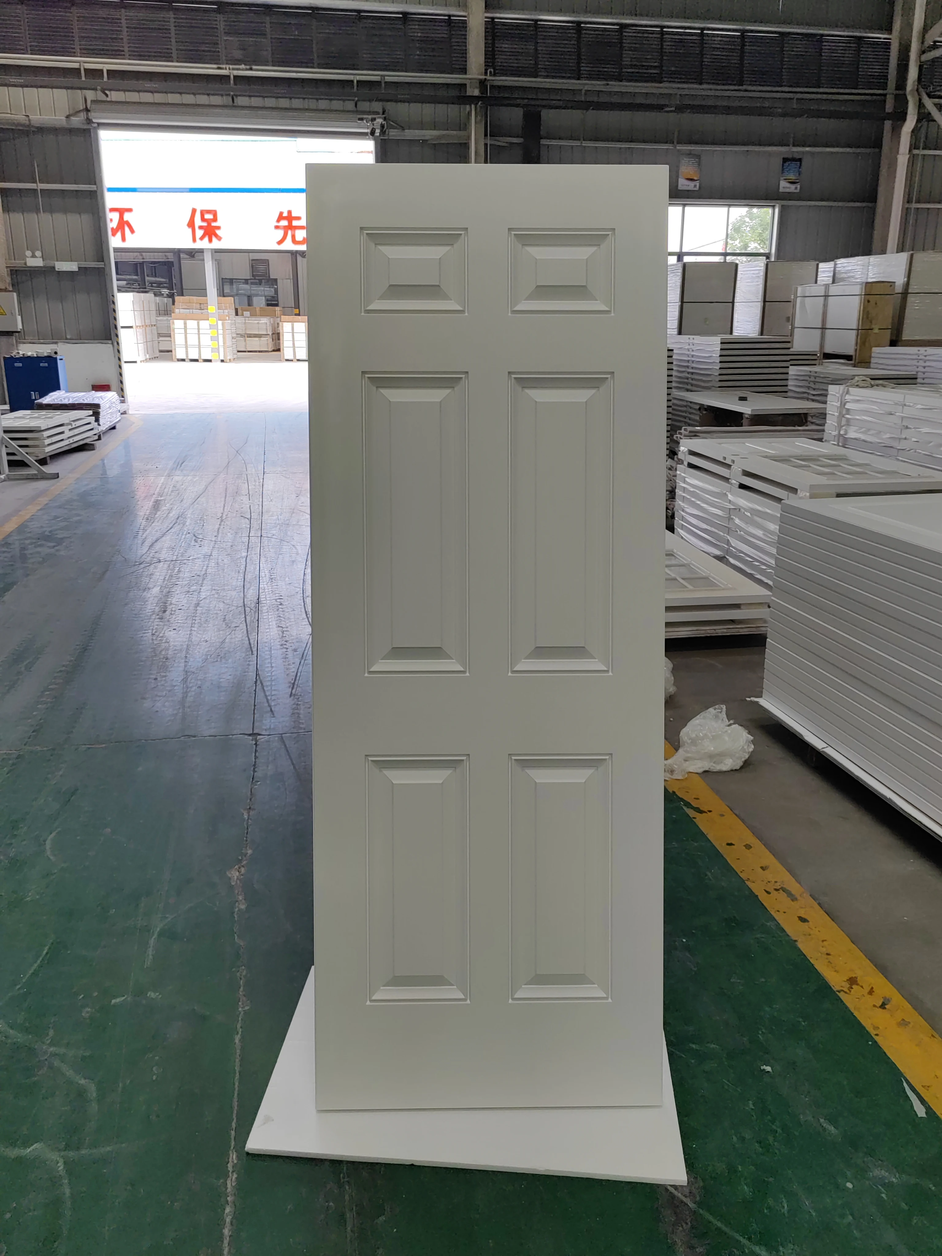 Smooth Fiberglass Entry Door Slab (6 Panel)  35.7 x 79 / Without Glass: Half Lite 23 x 37 Cut Out