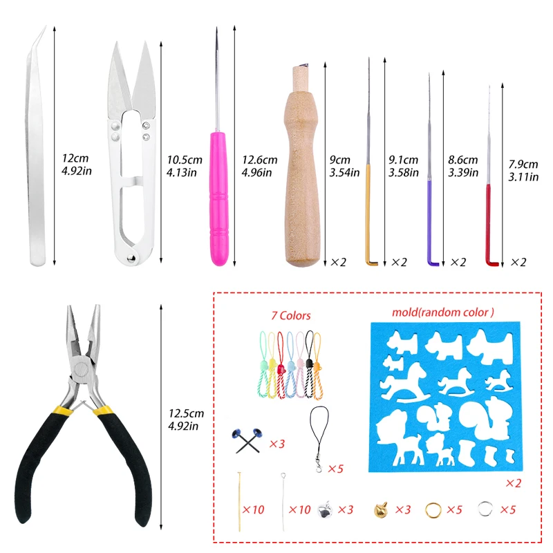 Handcraft DIY Craft wool felt craft set Color Wool Animal Needle Felting Kit