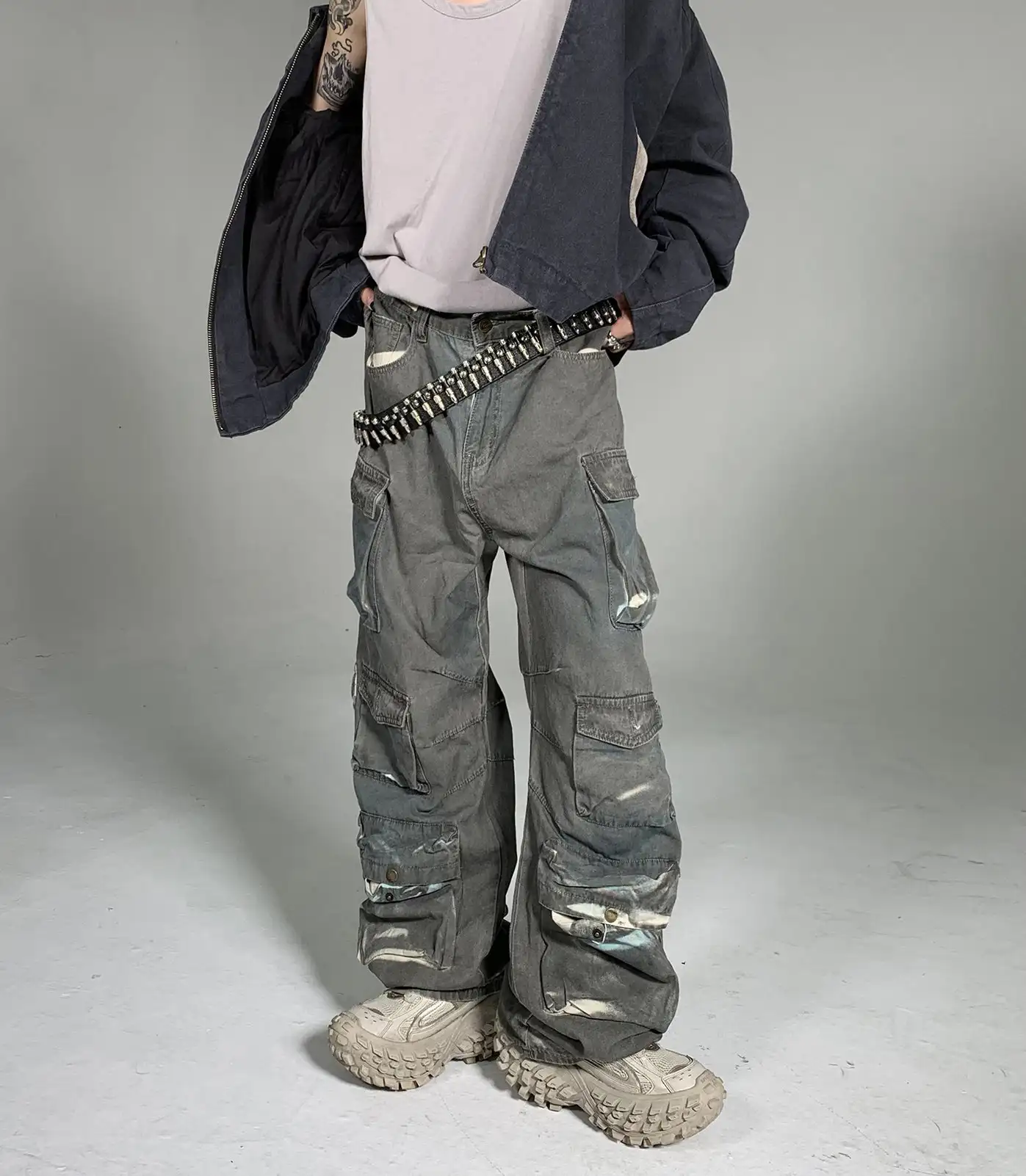 Oversize For Work Rip Stop Supplier Sky Blue Fit Camo Preloved American Techwear Gems Trending Tactical Men Slim Cargo Pants