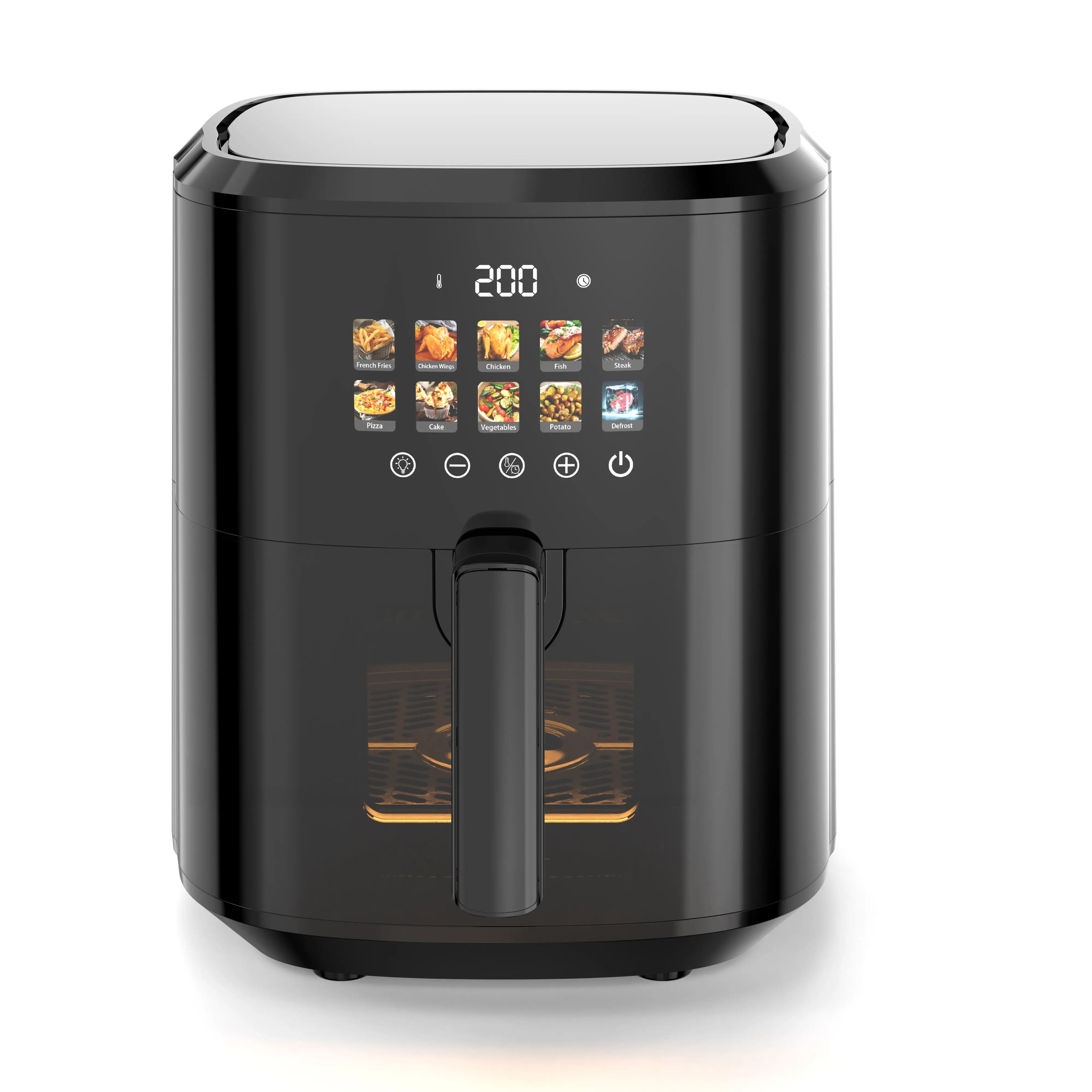 New Design Digital Air Fryer Large Capacity Electric Household Kitchen Appliances Fully Touchable Screen 6.5 Liter Air Fryers