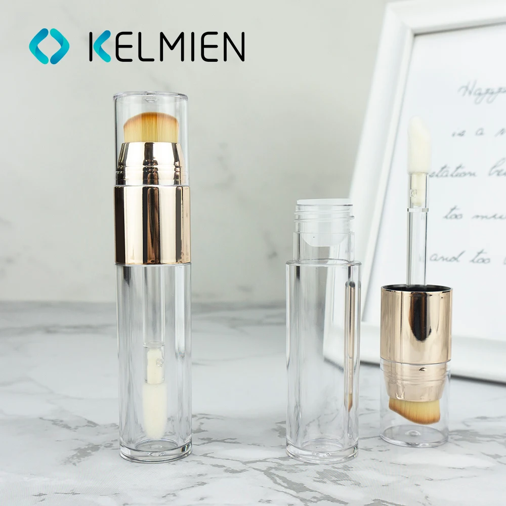 2 in 1 empty liquid foundation stick tube 12ml high quality concealer stick tube packaging with brush sponge