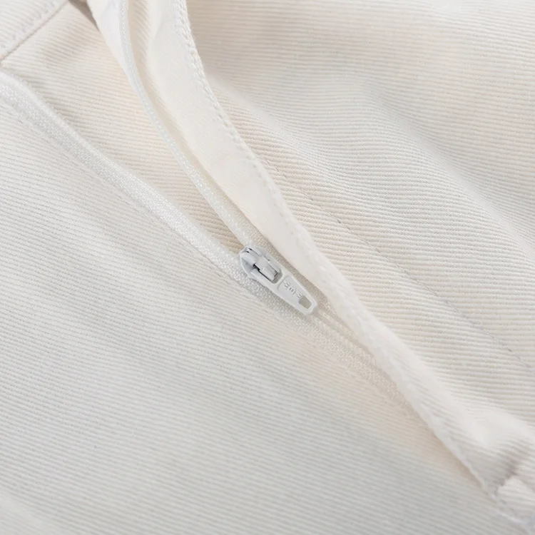 White Crepe Cutout Straight Stretchy Women Trousers And Pants