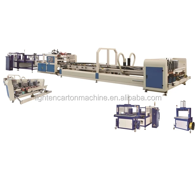 Big size corrugated carton box folding gluing machinery automatic folder gluer machine for make boxes cardboard