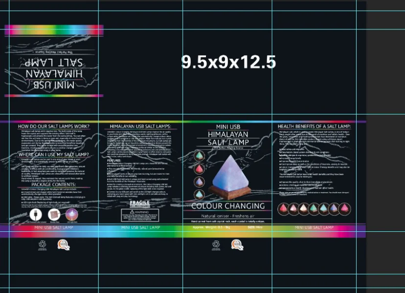 
Pyramid Crystal Rock Wellness Decrease Stress USB Charging Himalayan Salt Lamp 