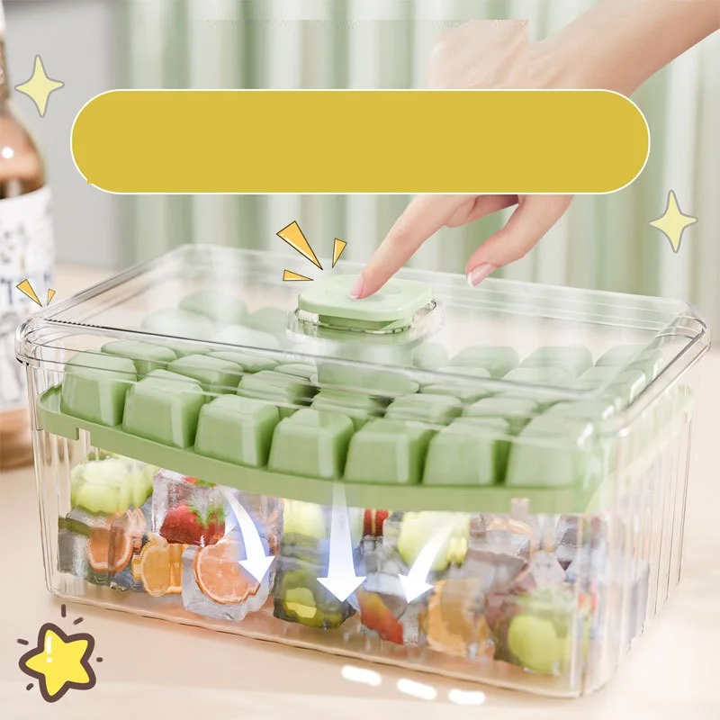 Eco-friendly Ice Cream Maker With  Small Ice Cube Mold And Scoop Food Usage Ice Cube Tray Boxed