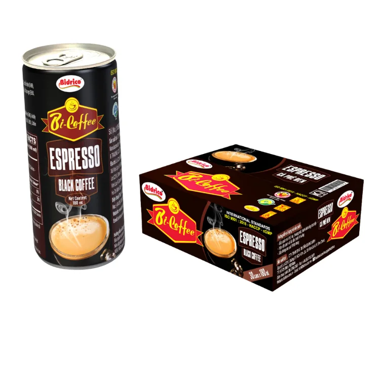 ISO Halal HACCP Certified Espresso Black Bi-Coffee Low Price Packaged Neutrally Can Directly Wholesaled Vietnam Manufacturer