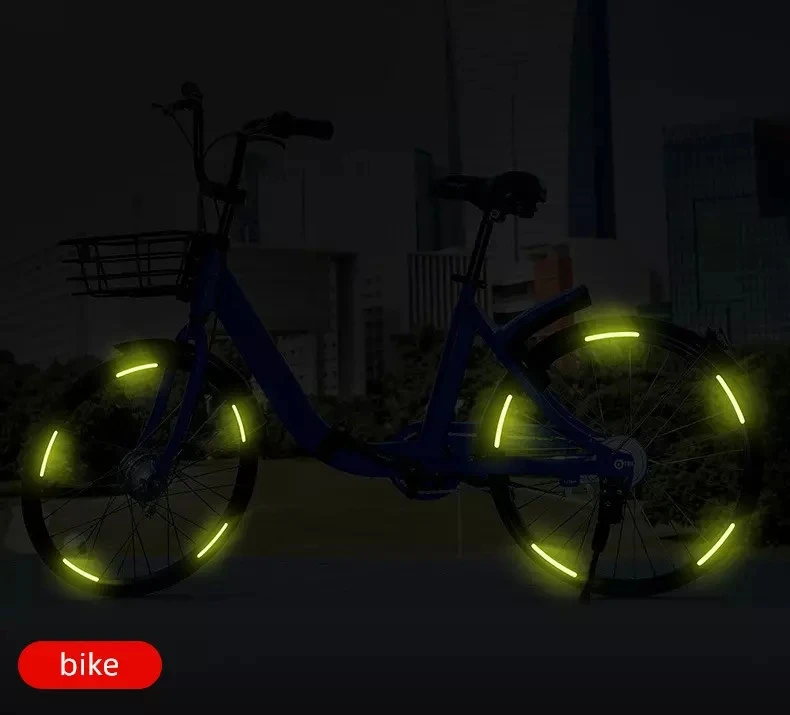 20pcs Car Safety Warning Sticker Mark car logo wheel hub decals reflective reflector strips tape rim stickers warning