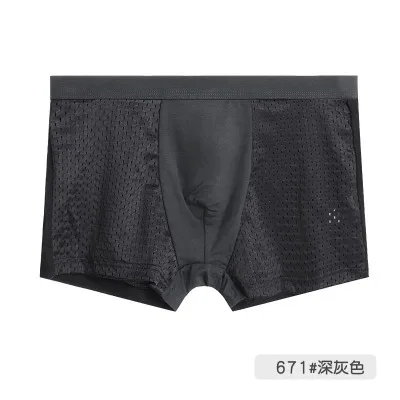Summer Modal Men Panties Front Ice Silk Breathable Mesh  Men Sexy Underwear Boxer