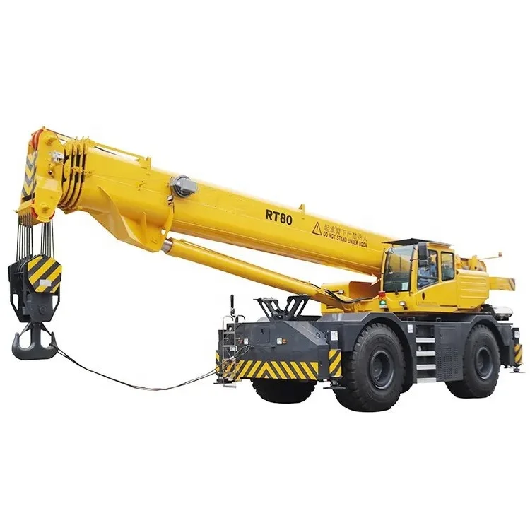 Chinese Manufacturer Sale New Rt80 80 Ton 80ton Mobile Telescopic Boom Rough Terrain Truck Crane Best Price