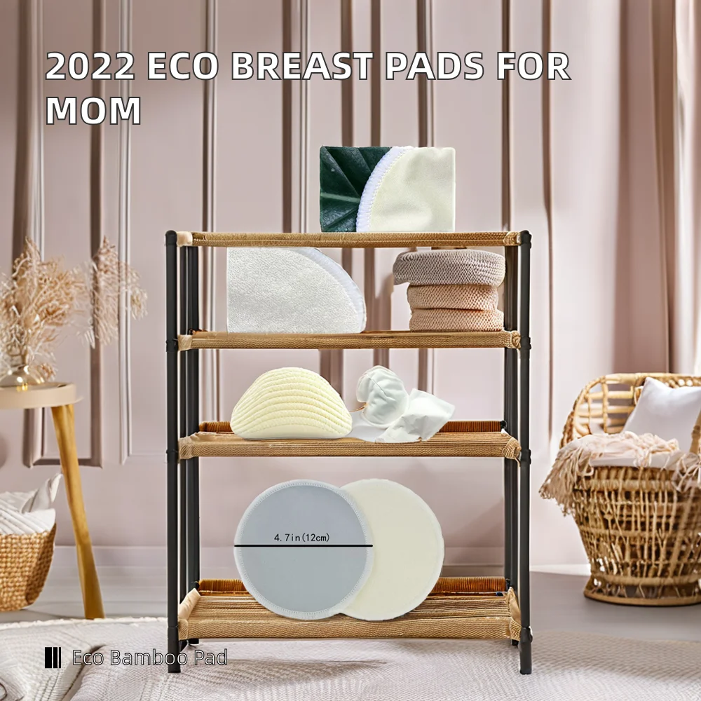 2024 Reusable Ultra-Thin Bamboo Breast Pads Custom Nursing Mouse Pad Organic Cotton Absorbent Feature