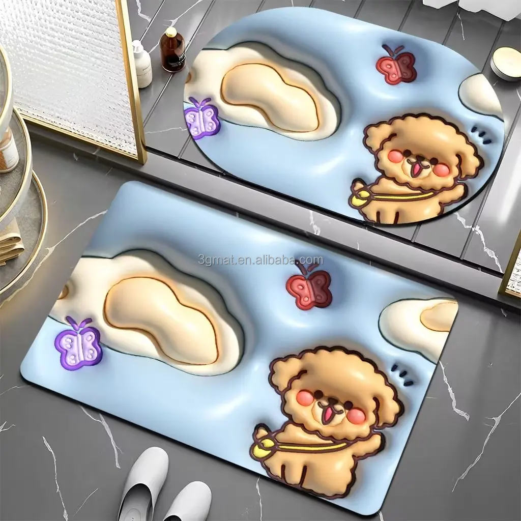 Bathroom Water Absorbent Rug Set Rubber Door Mats Diatom Mud Floor Mat Kitchen Carpet Anti Slip Diatomite Bath Mat