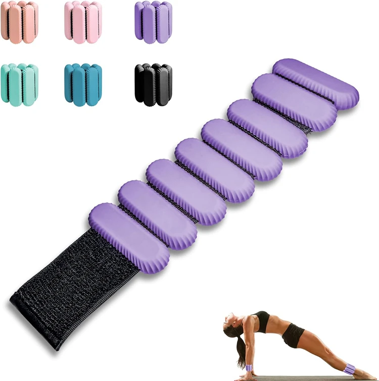 Wearable Weight Bracelets Adjustable Ankle Weights 1lb/2lb Fitness Exercise Custom Silicone Ankle and Wristband Weight Set
