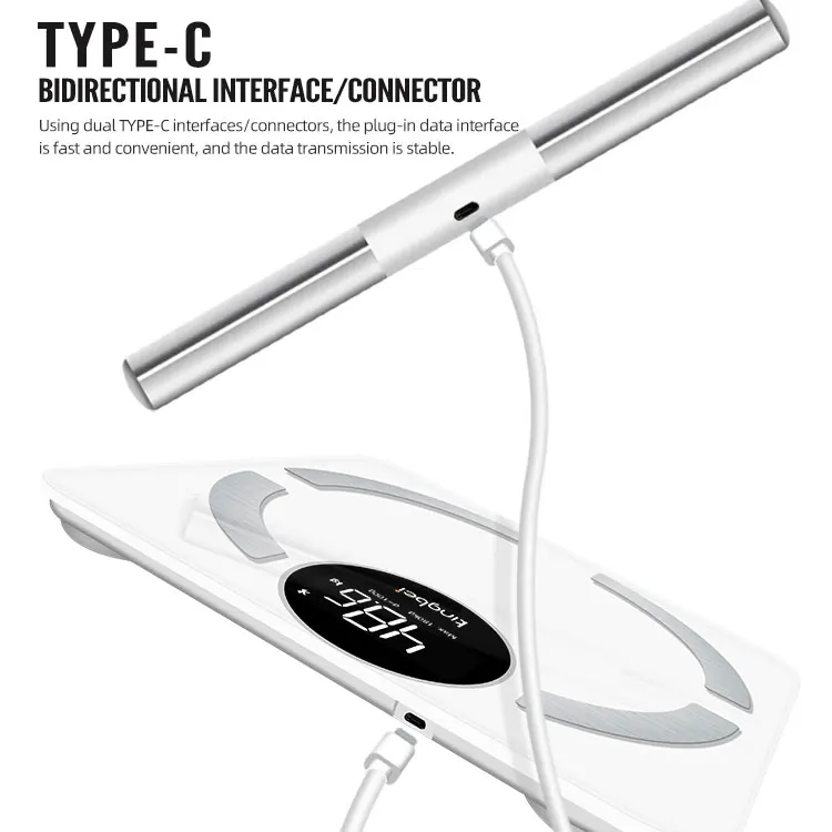 Digital Personal 8 Electric Body Composition Big LCD Display AV Screen BMI Smart Weight Scale For Free APP