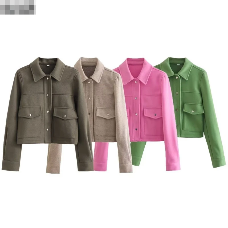 New Trends Y2kwholesale Amoi European And American Style Women S Clothing Loose Lapels Soft Woolen Coat For Womena19568