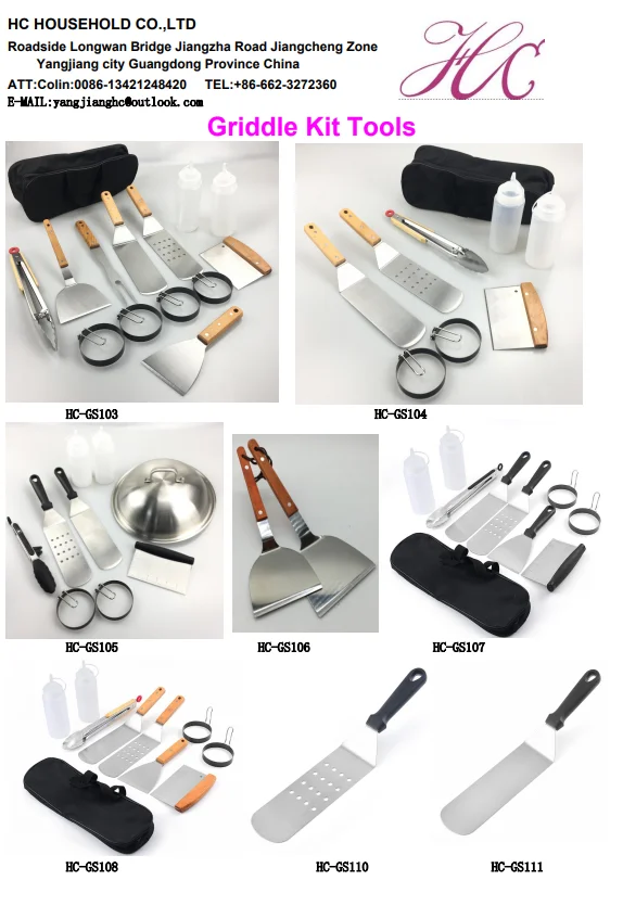 Metal Griddle Spatula Set Stainless Steel - Flat Metal Griddle Accessories kit set