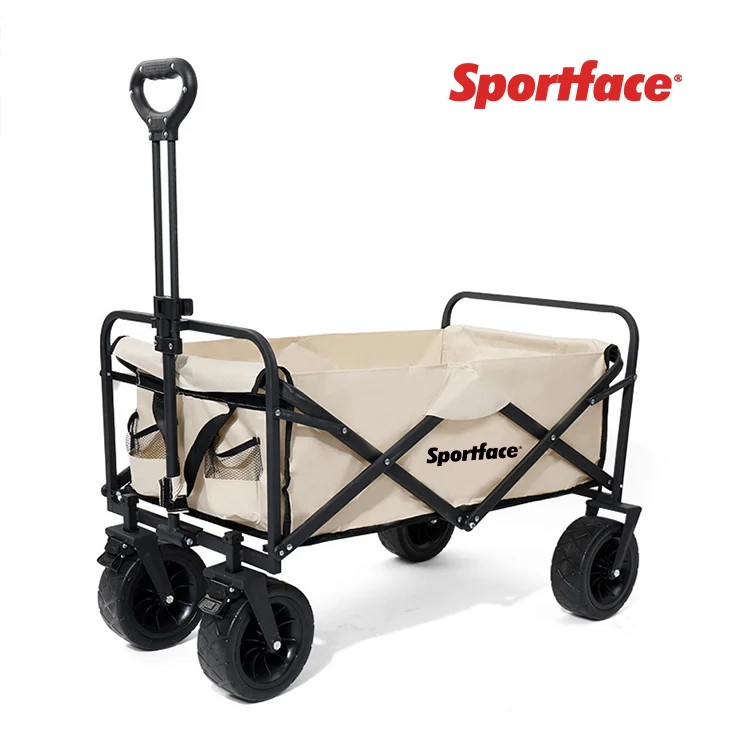 Sportface Outdoor Multi-functional Folding Trolley Portable Equipment Camp Car With Roof Camping Equipment Trolley