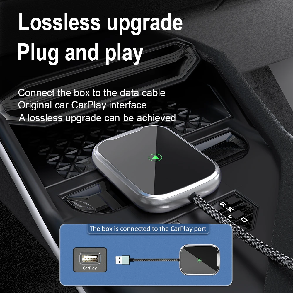 Низкоэнергетическая мини-беспроводная коробка carplay поддерживает Универсальное автомобильное и iPhone Android система автоматического подключения через Bluetooth или Wi-Fi