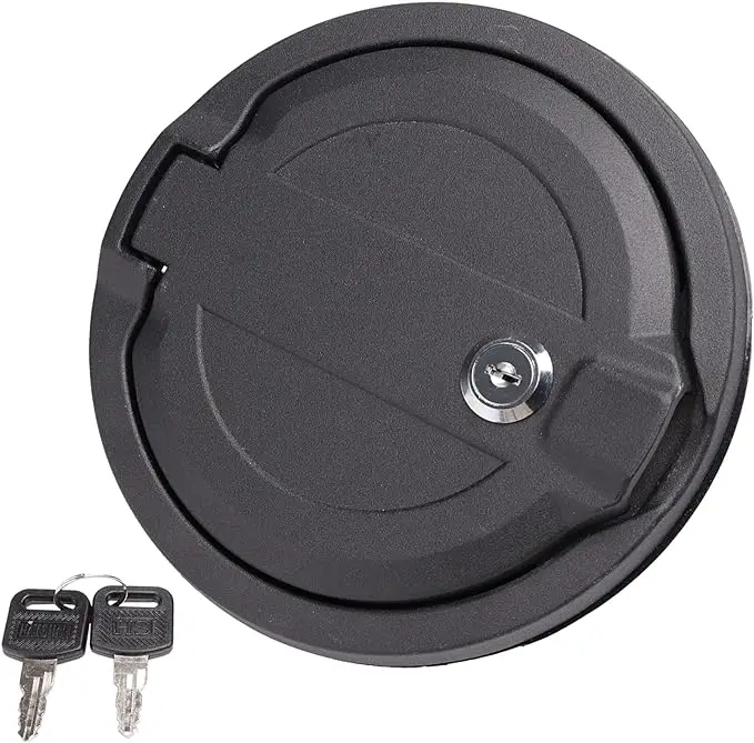Gas Cap Cover for Jeep Wrangler JL, Fuel Filler Door Locking Gas Tank Cap Cover Accessories for 2018-2023 Jeep Wrangler JL JLU