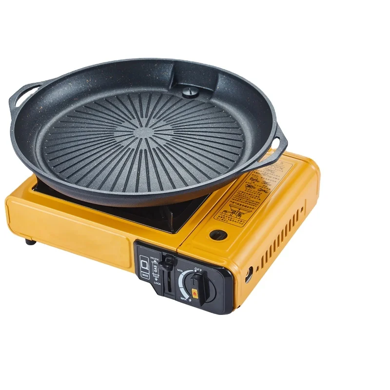 portable gas grill bbq customizable outdoor mini portable camping emergency butane propane gas stove with portable suitcase