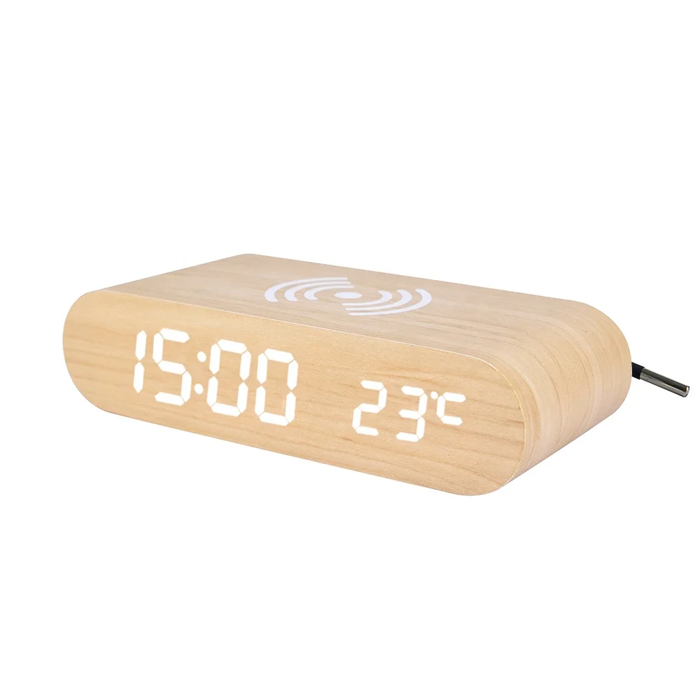 Evertop ET588 Desktop Electronic Smart Led Digital Alarm Clock Wireless Charger