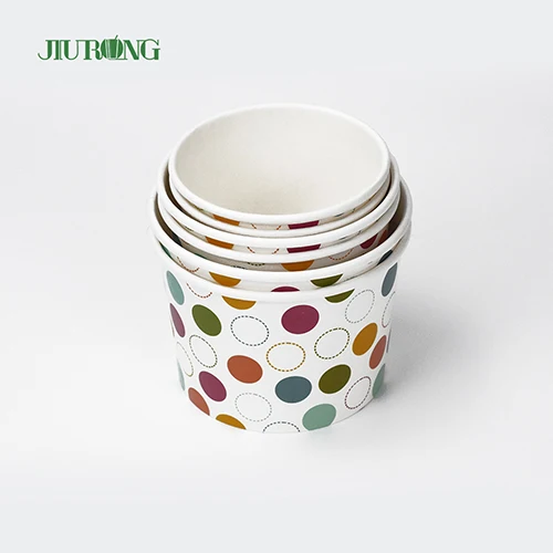 Custom Logo Printed Disposable 12 oz Coated Paper Ice Cream Cups