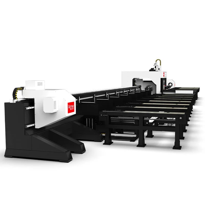 12m loading 12m unloading big laser tube cutting machine with beveling cut 550mm diameter chuck