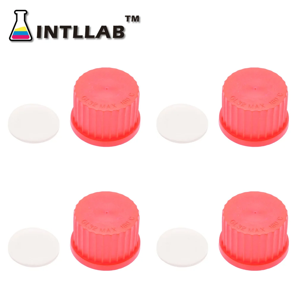 INTLLAB 4 шт. GL32 колпачки для лабораторных стеклянных бутылок, высокая температура PBT, 32 мм