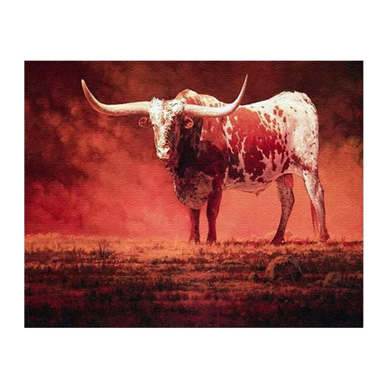 DropShipping & Wholesale DIY Painting by Numbers Oil Painting Kit for Adults On Canvas for Abstract Strong Bull, New Painters