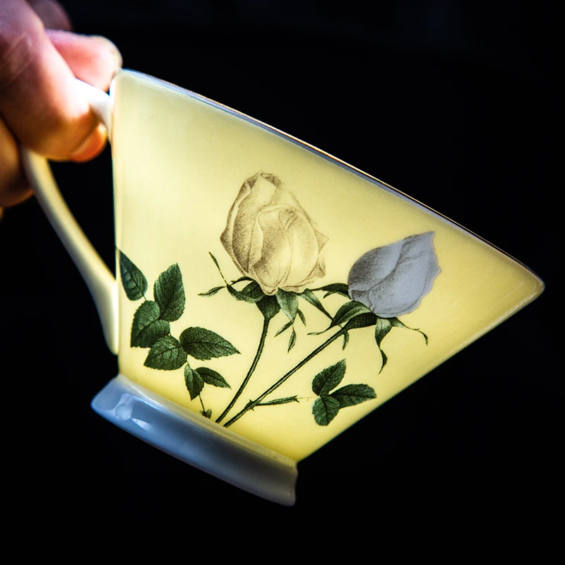 Rosie Lee Botanic Fine Bone China Large Capacity Afternoon Tea Cup And Saucer