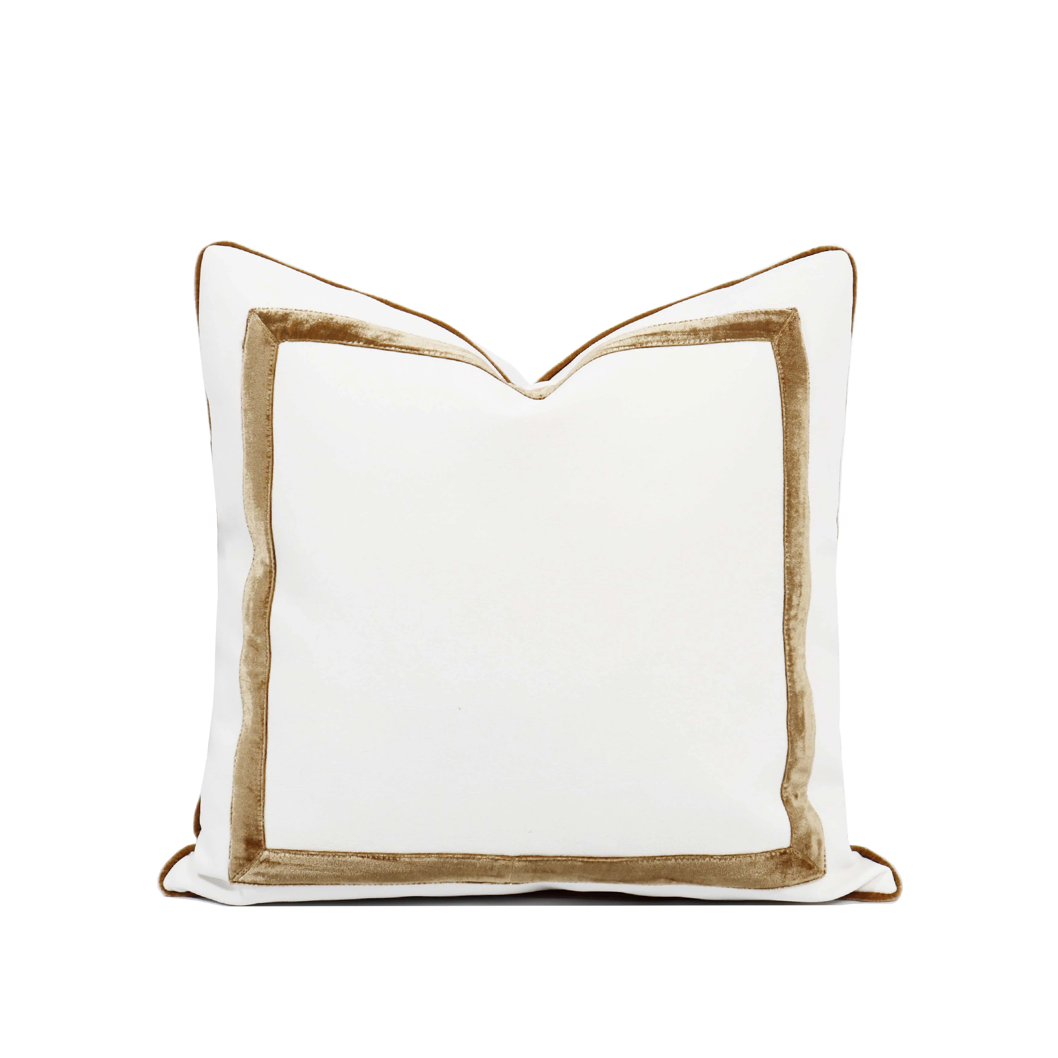 Tiff домашняя индивидуальная этикетка Органическая белая наволочка для подушки Роскошная золотая линия смешивание Подушка домашнего декора