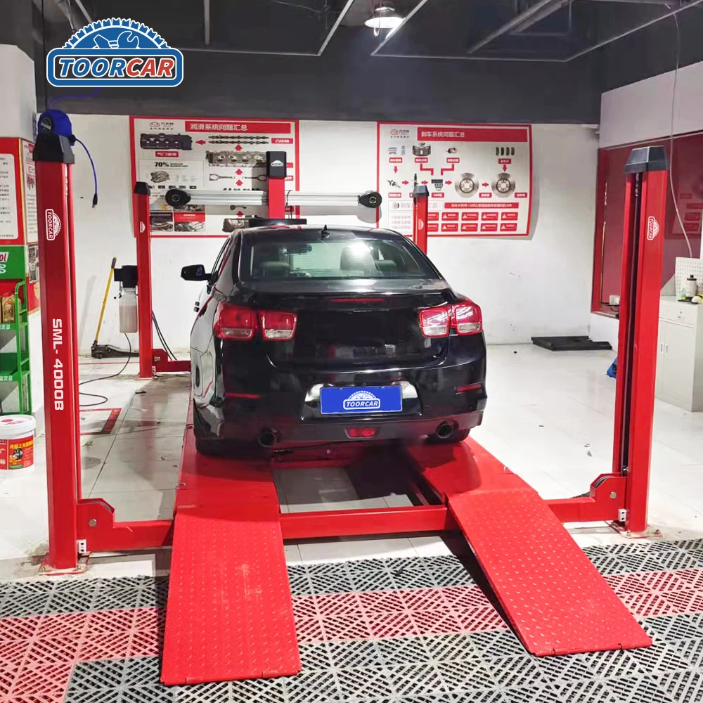 Sunmo Garage auto service lifting machine 5 tons capacity four post hoist with ramps