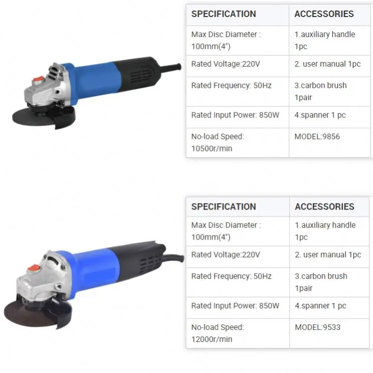 Customized Service Electrical Grinder Tool Welder Woodworking Automotive Car Detailing 100Mm Angle Grinder