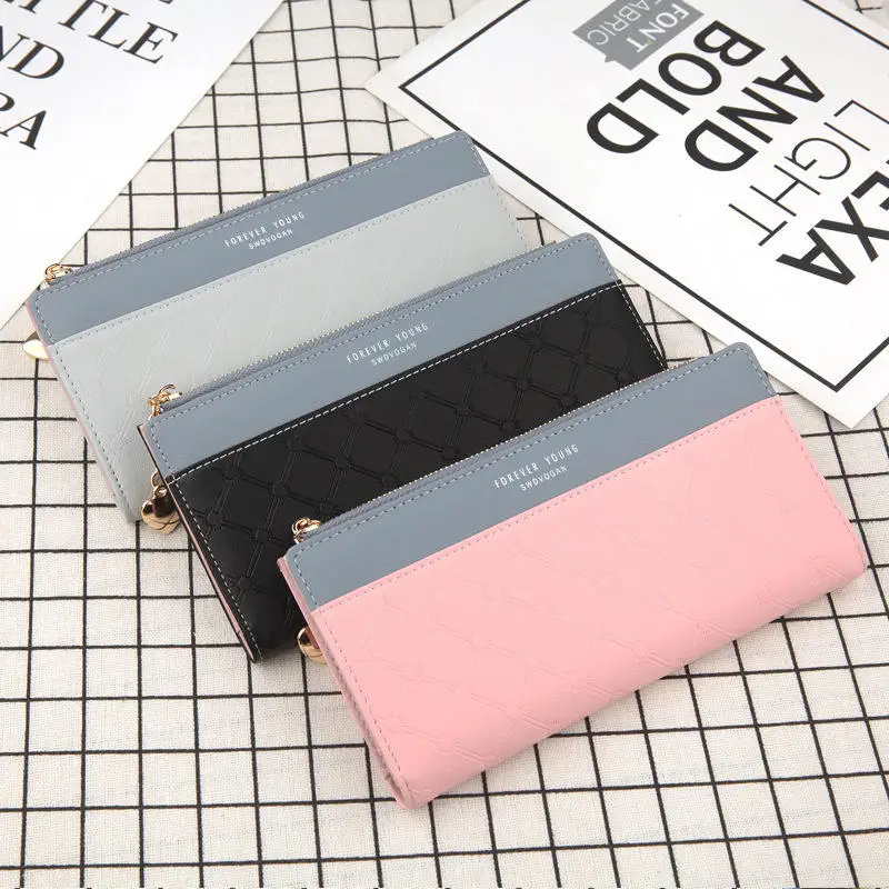 Fashion Design Long PU Leather Ladies Card Holder Purse Women Teen Wallet