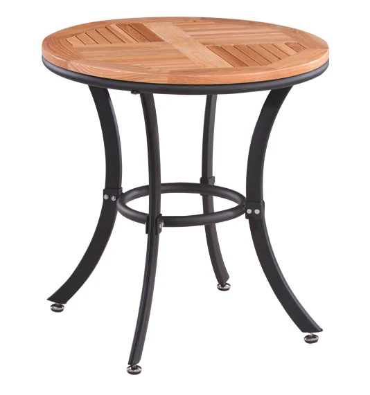 round outdoor garden dining table powder coating wrought iron mesh table of bistro set furniture