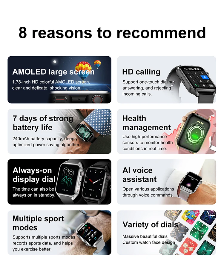 OEM Full Touch Amoled Bt Call Smart Watch Men Blood Oxygen Heart Rate Monitor Sport HK28 Smartwatch