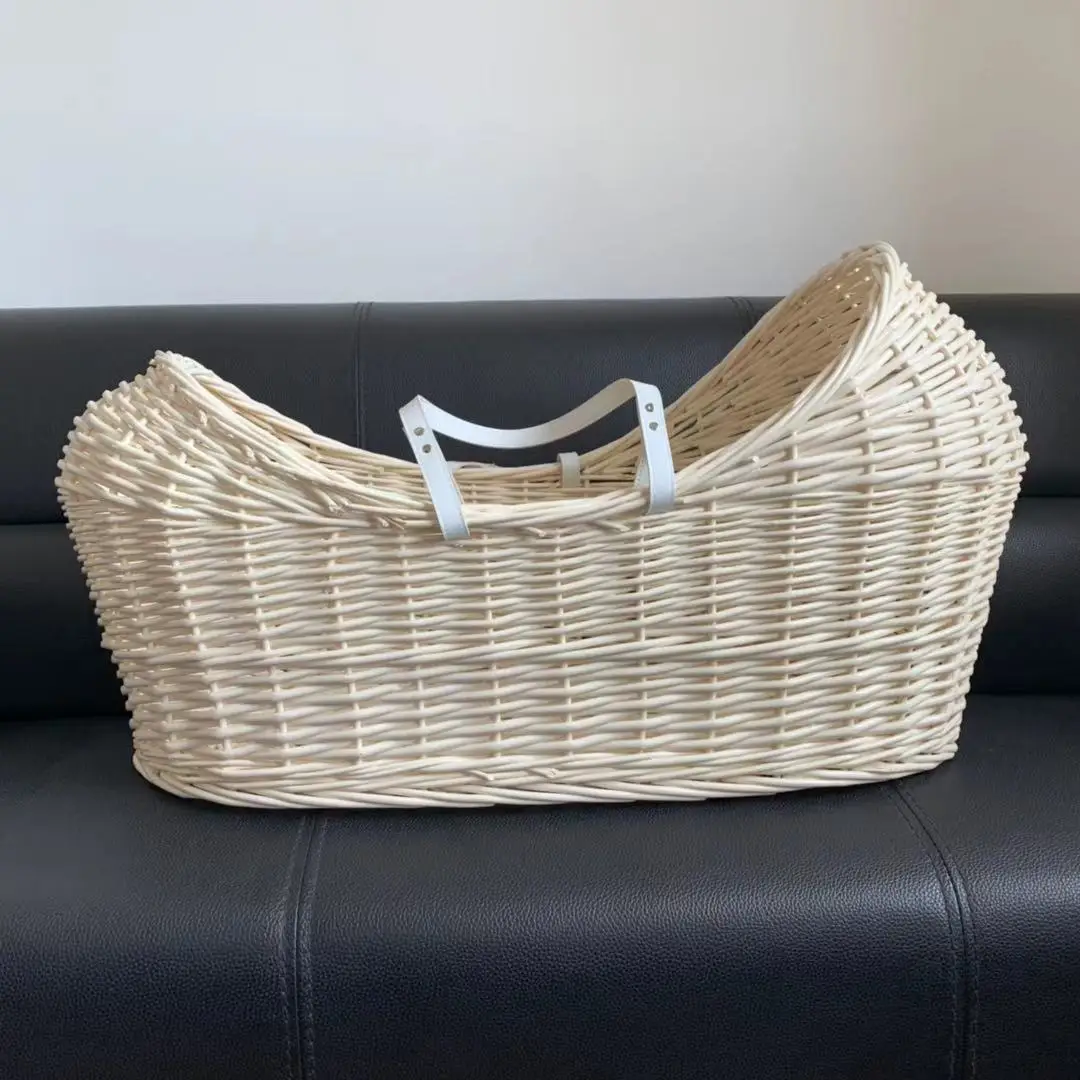 Wicker pod moses basket for kids Handmade Eco-baby sleeping bed