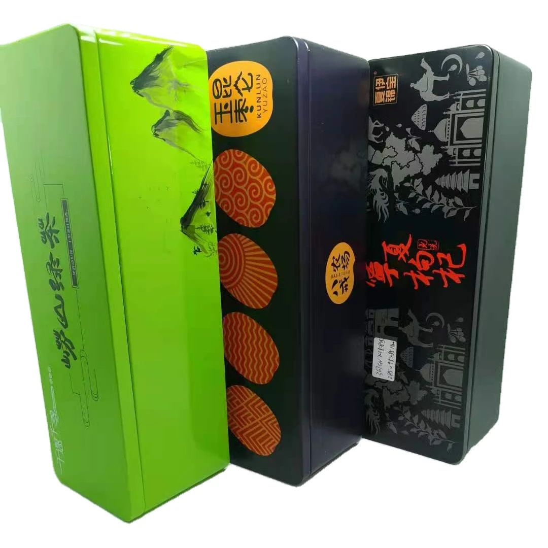 Прямая продажа с фабрики, большая прямоугольная жестяная коробка для хранения, ящик для инструментов, жестяная коробка может быть настроена, упаковка для чая, печенья, конфет