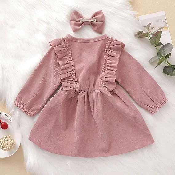 Baby dresses girls with Headband Cute cotton Baby Romper Infant Outfit Fall Romper Jumpsuit short sleeve
