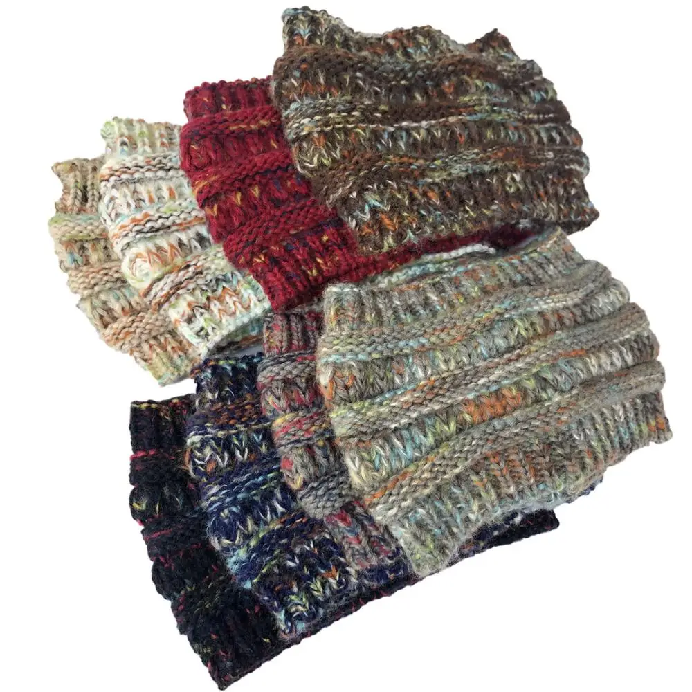 Colorful Knitted Crochet Twist Women Headband Winter Ear Warmer Elastic Hair Band for Women Wide Hair Accessories