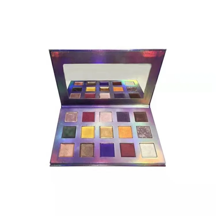 The most popular vegan beautiful packaging material 15 color eye shadow