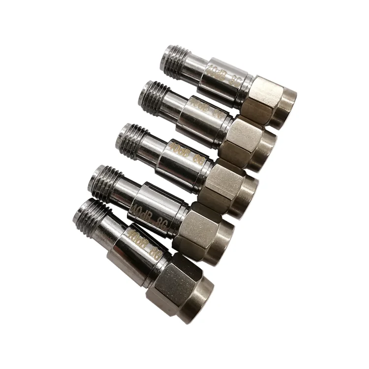 DC-6G stainless steel sma male to sma female 2W RF fixed attenuator 1-10db 15db 20db 30db 40db