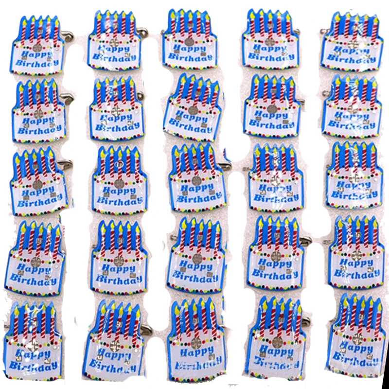 candle birthday cake badge Football badge star heart shape Red 3 led flashing pin heart badge for birthdays Party