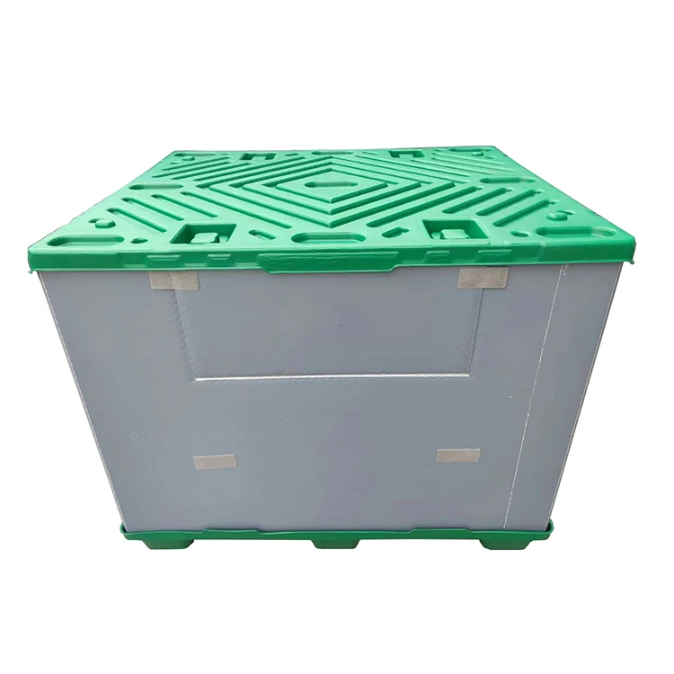 Forklift Collapsible Plastic Pallet Box Crate Folding PP Corrugated Plastic Box Pallet Bin Supplier With Lids