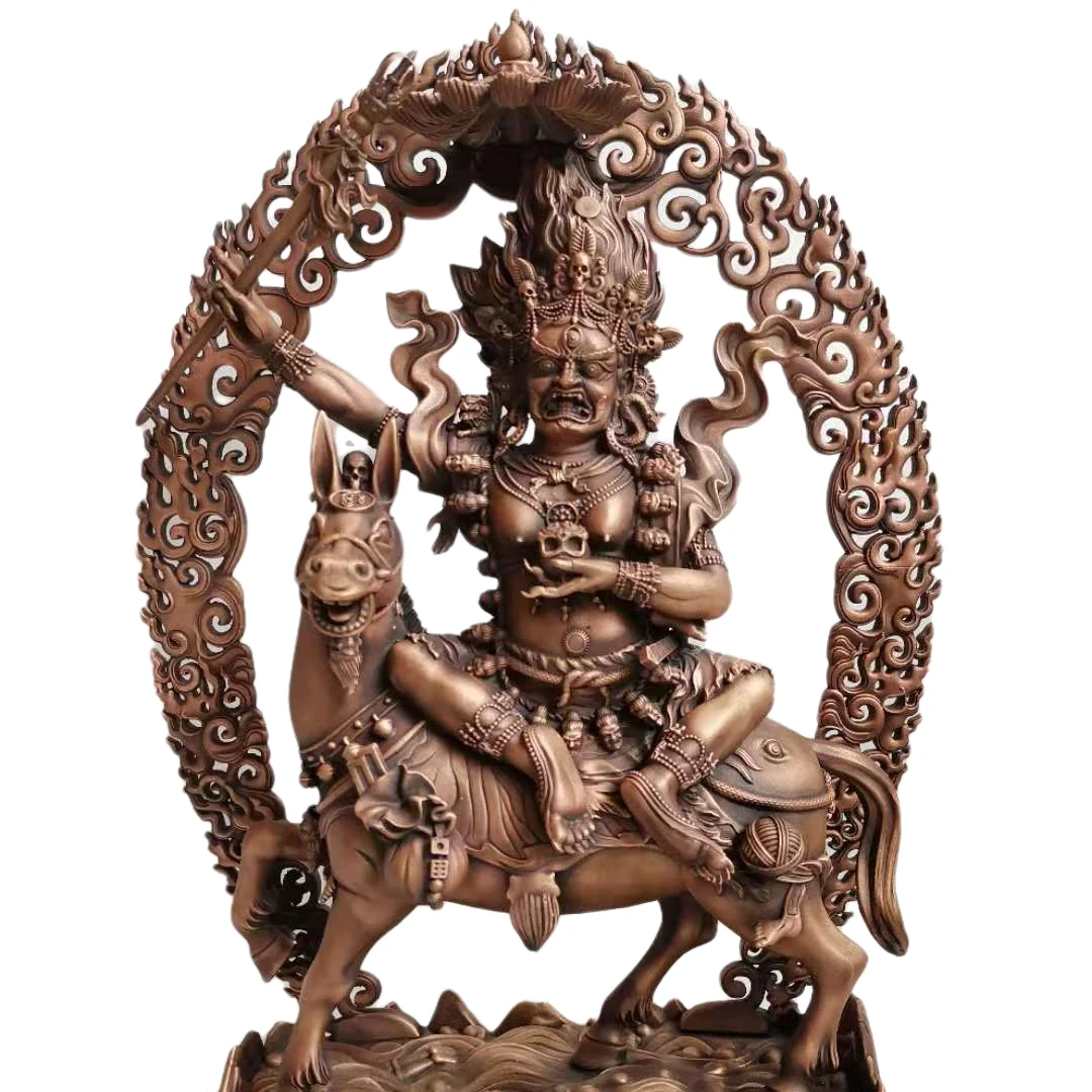 Тибетские буддийские статуи благоприятной небесной матери, поклоняющиеся дугам из красной меди Jokhang