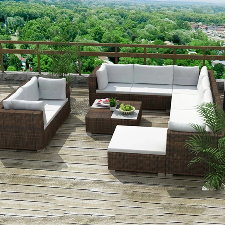 Modern outdoor Garden rattan sofa set ratan garden wicker patio set hotel patio furniture patio furniture lounger