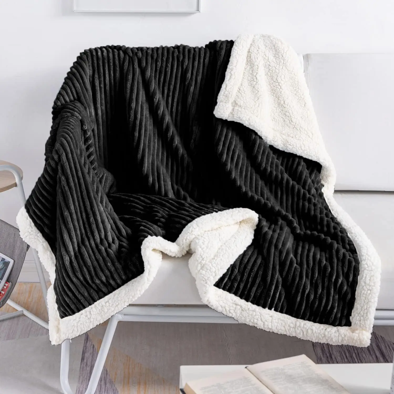Sherpa Blanket Fleece Beige Soft Plush Fluffy Fuzzy Warm Cozy Thick Perfect for Couch Bed Sofa Throw Blanket
